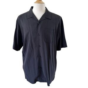 Tommy Bahama Men’s Silk Short Sleeves Shirt Black Size L